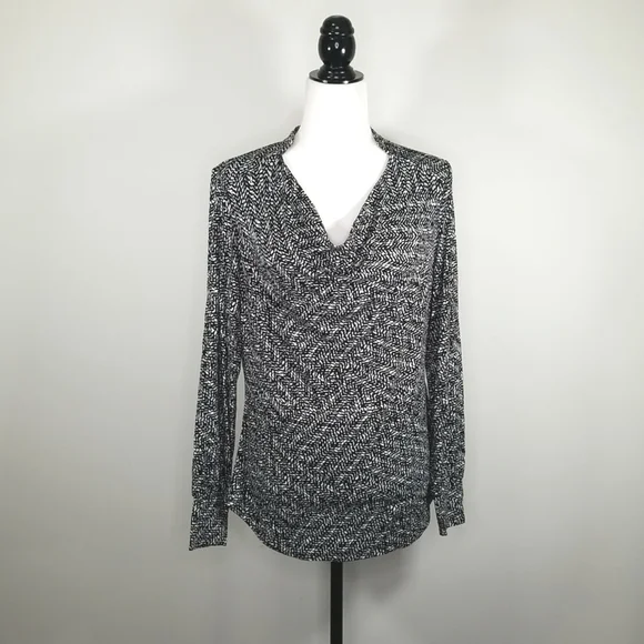 Vintage Tribal Women's Top Size M Long Sleeve Cowl Neck All Over Print - Picture 8 of 8